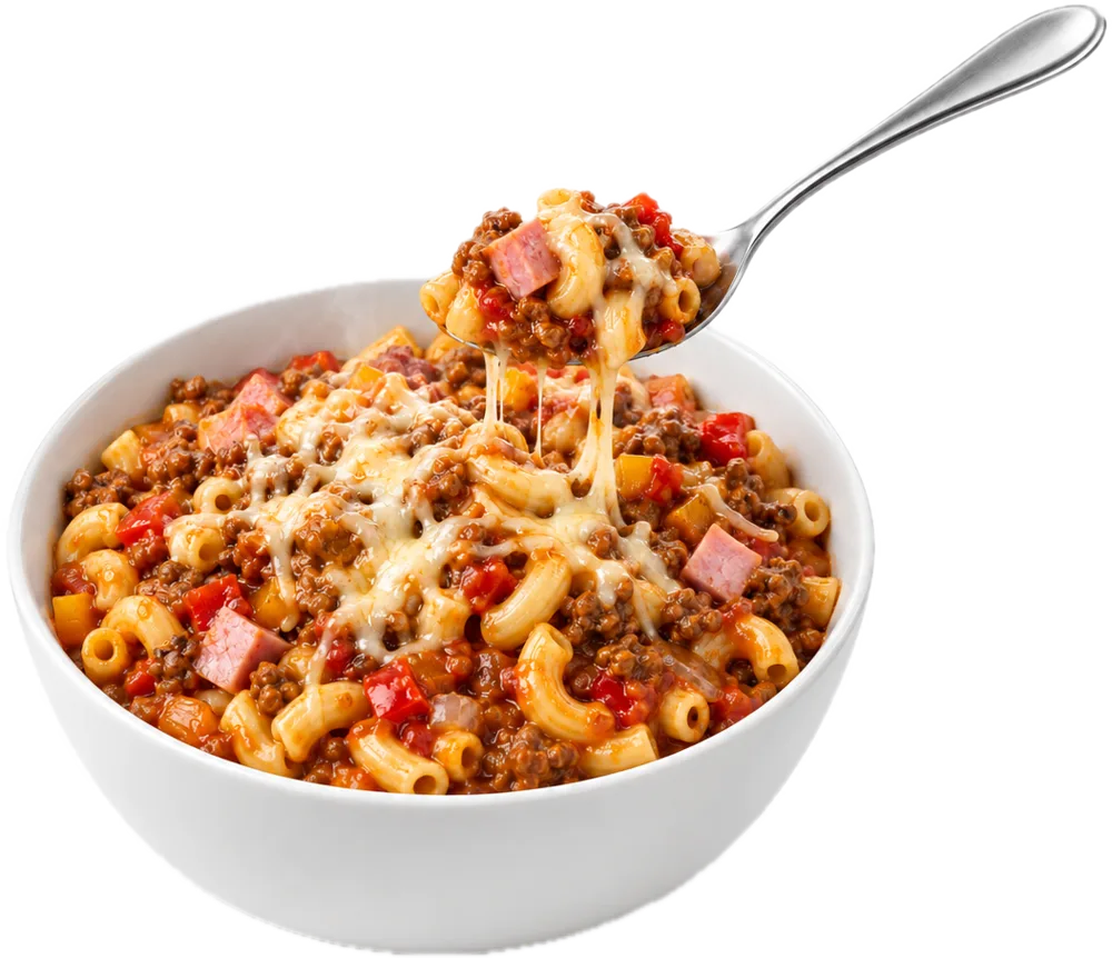 Macaroni met gehakt en ham